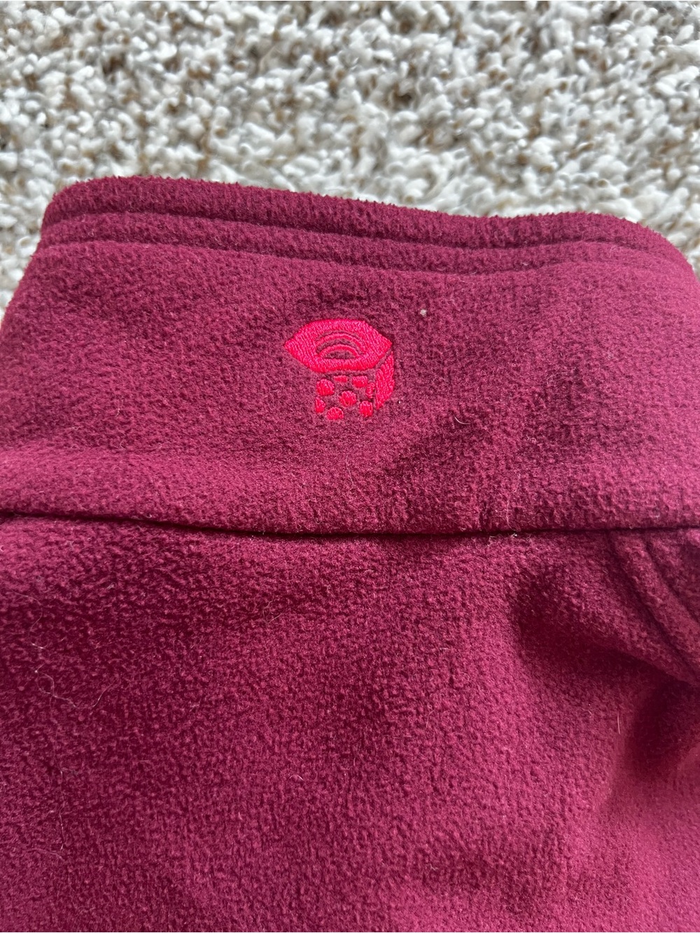 Mountain Hardwear Microchill 2.0 1/4 Zip T Fleece Pullover Maroon/Burgundy Sz M - Picture 8 of 9